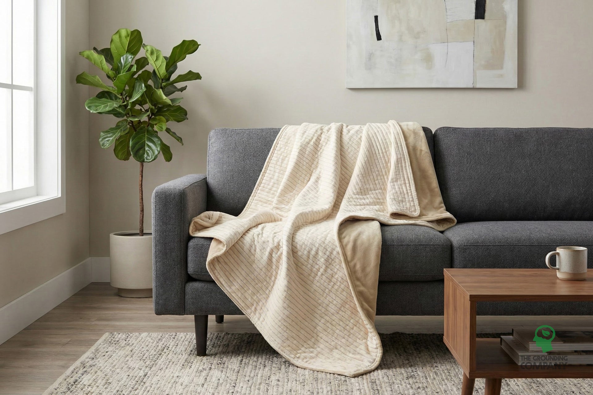 Organic Cotton Grounding Throw Blanket